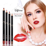 12 Colors Sexy Matte Lip Pencils Women Waterproof Long-lasting Lipliner Pencil Lip Liner Pen Beauty Makeup Cosmetics Tools Drop