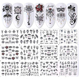 12 Designs Water Decals Slider Summer Jungle Flamingo Parrot Flora Watermark Nail Sticker Decoration Wraps Manicure BEBN865-876