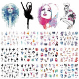 12 Designs Water Decals Slider Summer Jungle Flamingo Parrot Flora Watermark Nail Sticker Decoration Wraps Manicure BEBN865-876