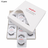 12 pairs visofree eyelashes fur lashes handmade full strip lashes crisscross natural false eyelashes human hair eye lashes