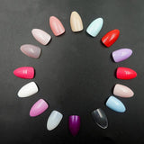 120pcs Short False Nails Full Cover Stiletto Coffin Fake Nails ABS Artificial Tips Nail Art Decorations Women Made up