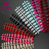 120pcs Short False Nails Full Cover Stiletto Coffin Fake Nails ABS Artificial Tips Nail Art Decorations Women Made up