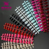 120pcs Short False Nails Full Cover Stiletto Coffin Fake Nails ABS Artificial Tips Nail Art Decorations Women Made up