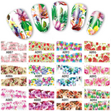 12Designs/sheet Lot Water Decal Transfer Nail Art Nail Stickers Slider Full Cover Sun Flower Daisy Lily Jasmine Primrose