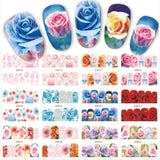 12Designs/sheet Lot Water Decal Transfer Nail Art Nail Stickers Slider Full Cover Sun Flower Daisy Lily Jasmine Primrose