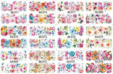 12Designs/sheet Lot Water Decal Transfer Nail Art Nail Stickers Slider Full Cover Sun Flower Daisy Lily Jasmine Primrose