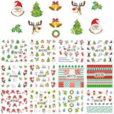 12PCS Christmas Snowman Tree Boots Bells Deer Water Transfer Nail Art Sticker Decal Slider Manicure Wraps Tool Tips JIA1129-1176