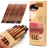 12pcs Beauty Maquiagem Lapis Colour Beauty Eye Shadow Eyeliner Woodiness Pencil  Makeup Cosmetic Set