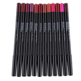 12pcs/set Professional Matte Lip Liner Pencil Set Waterproof Long Lasting Smooth Natural  Lipliner Pen Makeup Cosmetic Tools Kit