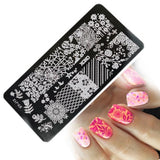 12x6cm Stainless Steel Beauty Lace Image Nail Art DIY Image Printer Manicure Stencils Nail Stamping Plates Templates XYJ07