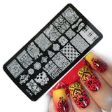 12x6cm Stainless Steel Beauty Lace Image Nail Art DIY Image Printer Manicure Stencils Nail Stamping Plates Templates XYJ07