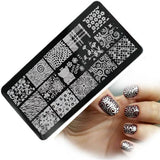 12x6cm Stainless Steel Beauty Lace Image Nail Art DIY Image Printer Manicure Stencils Nail Stamping Plates Templates XYJ07