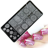 12x6cm Stainless Steel Beauty Lace Image Nail Art DIY Image Printer Manicure Stencils Nail Stamping Plates Templates XYJ07