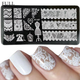 12x6cm Stainless Steel Beauty Lace Image Nail Art DIY Image Printer Manicure Stencils Nail Stamping Plates Templates XYJ07