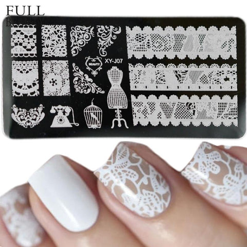 12x6cm Stainless Steel Beauty Lace Image Nail Art DIY Image Printer Manicure Stencils Nail Stamping Plates Templates XYJ07