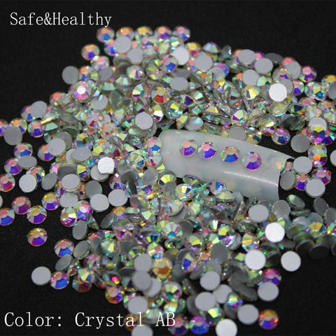 1440 pcs/Pack SS3-SS10 Crystal AB gold Nail Art Decorations Rhinestones For 3d Charm Glass Flatback Non Hotfix DIY