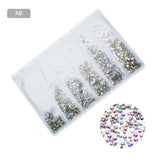 1440PCS Glass Rhinestones for Nail Art Multi-size Crystal Nail Rhinestone 3D Nail Art Decorations Strass Charms MJZ2098
