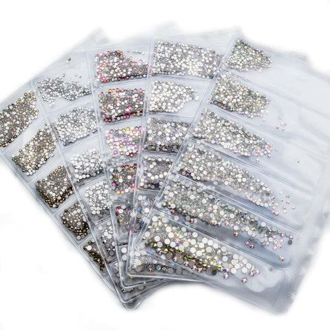 1440PCS Glass Rhinestones for Nail Art Multi-size Crystal Nail Rhinestone 3D Nail Art Decorations Strass Charms MJZ2098