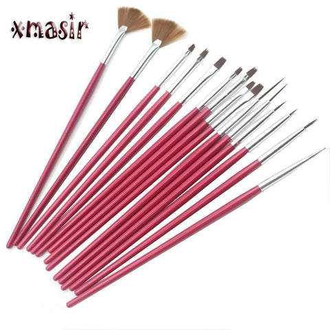 15PCS/Set Face Body Paint Brushes Professional Nylon Hair Painting Nail Brush Set Plastic Handle Drawing Brushes Art Tools Kit