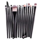 15Pcs Professional Makeup Brushes Set Powder Foundation Eyeshadow Make Up Brushes Cosmetics Soft Synthetic Hair Black Bag