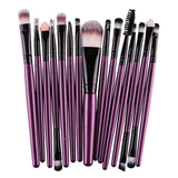 15Pcs Professional Makeup Brushes Set Powder Foundation Eyeshadow Make Up Brushes Cosmetics Soft Synthetic Hair Black Bag