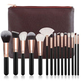 15pcs Pink Makeup Brushes Set Pincel Maquiagem Powder Eye Kabuki Brush Complete Kit Cosmetics Beauty Tools with Leather Case