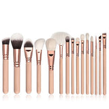 15pcs Pink Makeup Brushes Set Pincel Maquiagem Powder Eye Kabuki Brush Complete Kit Cosmetics Beauty Tools with Leather Case