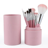 15pcs Pink Makeup Brushes Set Pincel Maquiagem Powder Eye Kabuki Brush Complete Kit Cosmetics Beauty Tools with Leather Case