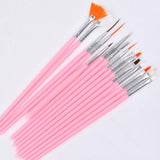 15pcs Professional UV Gel Acrylic Nail Art Brush Set Design Gel Polish Painting Drawing Pen Manicure Nails Tips Tools New Kit