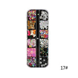 1Box Nail Art Rhinestones Glitter 3D Nail Charms Dried Flowers Nail Jewelry Gems Nail Studs Crystal Rhinestone Beads #264628