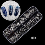 1Box Nail Art Rhinestones Glitter 3D Nail Charms Dried Flowers Nail Jewelry Gems Nail Studs Crystal Rhinestone Beads #264628