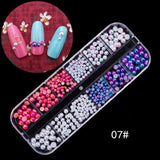 1Box Nail Art Rhinestones Glitter 3D Nail Charms Dried Flowers Nail Jewelry Gems Nail Studs Crystal Rhinestone Beads #264628