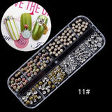 1Box Nail Art Rhinestones Glitter 3D Nail Charms Dried Flowers Nail Jewelry Gems Nail Studs Crystal Rhinestone Beads #264628