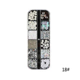 1Box Nail Art Rhinestones Glitter 3D Nail Charms Dried Flowers Nail Jewelry Gems Nail Studs Crystal Rhinestone Beads #264628