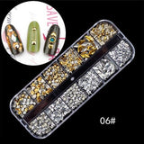 1Box Nail Art Rhinestones Glitter 3D Nail Charms Dried Flowers Nail Jewelry Gems Nail Studs Crystal Rhinestone Beads #264628