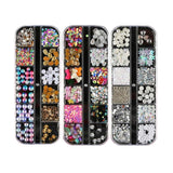 1Box Nail Art Rhinestones Glitter 3D Nail Charms Dried Flowers Nail Jewelry Gems Nail Studs Crystal Rhinestone Beads #264628