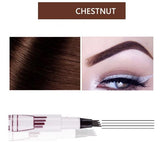 1PC 3 colors Eyebrow Pencil Waterproof Fork Tip Eyebrow Tattoo 4 Head Pen  Fine Sketch Liquid Eyebrow Enhancer Dye Tint Pen