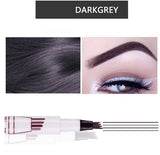 1PC 3 colors Eyebrow Pencil Waterproof Fork Tip Eyebrow Tattoo 4 Head Pen  Fine Sketch Liquid Eyebrow Enhancer Dye Tint Pen