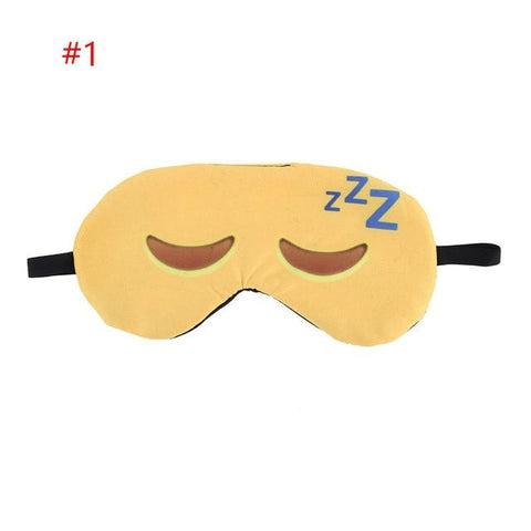 1PC 8Styles Practical Cute Soft New 3D printing Rest Relax EyeShade Sleeping Eye Mask Cover emoji Eyepatch Blindfolds