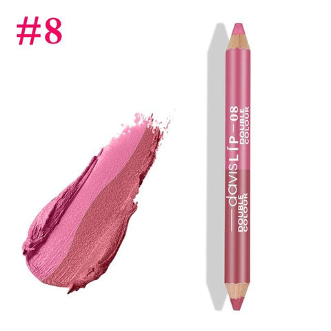 1PC Charming 4 Colors Double Color Waterproof Matte Glitter Lip Liner Lipstick Long Lasting Lip Stain Stick Pencil Makeup Tools