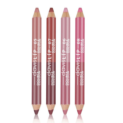 1PC Charming 4 Colors Double Color Waterproof Matte Glitter Lip Liner Lipstick Long Lasting Lip Stain Stick Pencil Makeup Tools