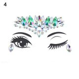 1PC Christmas DIY Eyebrow Face Body Art Adhesive Crystal Glitter Jewels Festival Party Eye Tattoo Stickers Makeup Xmas Decor