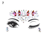 1PC Christmas DIY Eyebrow Face Body Art Adhesive Crystal Glitter Jewels Festival Party Eye Tattoo Stickers Makeup Xmas Decor