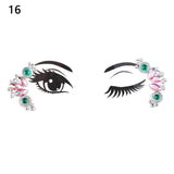 1PC Christmas DIY Eyebrow Face Body Art Adhesive Crystal Glitter Jewels Festival Party Eye Tattoo Stickers Makeup Xmas Decor