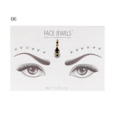 1PC Christmas DIY Eyebrow Face Body Art Adhesive Crystal Glitter Jewels Festival Party Eye Tattoo Stickers Makeup Xmas Decor