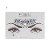 1PC Christmas DIY Eyebrow Face Body Art Adhesive Crystal Glitter Jewels Festival Party Eye Tattoo Stickers Makeup Xmas Decor