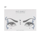 1PC Christmas DIY Eyebrow Face Body Art Adhesive Crystal Glitter Jewels Festival Party Eye Tattoo Stickers Makeup Xmas Decor