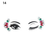 1PC Christmas DIY Eyebrow Face Body Art Adhesive Crystal Glitter Jewels Festival Party Eye Tattoo Stickers Makeup Xmas Decor