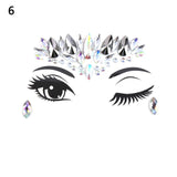 1PC Christmas DIY Eyebrow Face Body Art Adhesive Crystal Glitter Jewels Festival Party Eye Tattoo Stickers Makeup Xmas Decor