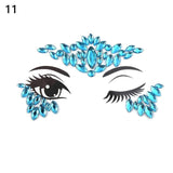 1PC Christmas DIY Eyebrow Face Body Art Adhesive Crystal Glitter Jewels Festival Party Eye Tattoo Stickers Makeup Xmas Decor